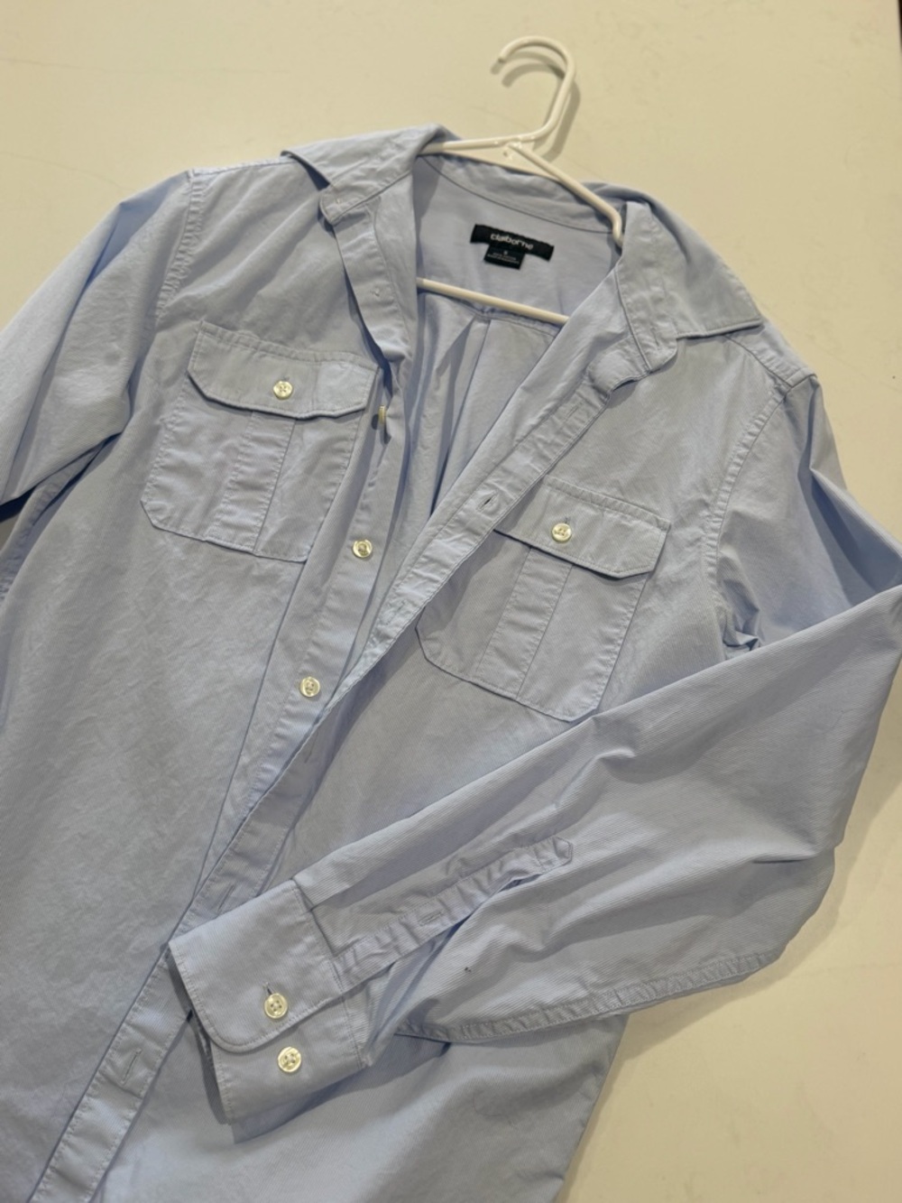 Claiborne Light Blue Button-Front Men's Shirt